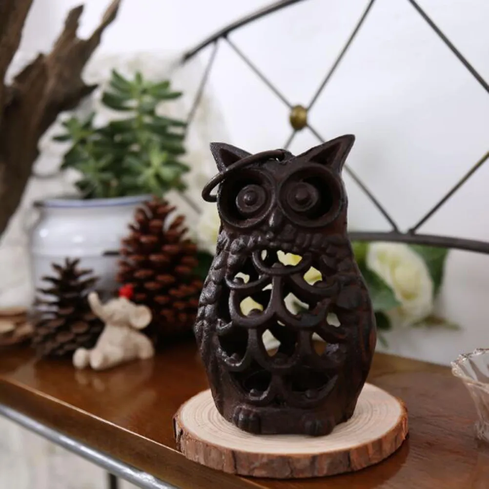 Iron Owl Candlestick Desktop Decor Holder Creative Vintage Candle Cast para Home Coffee Decoration Y200109