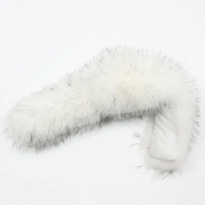 Oftbuy 100% Real Fur Collar Big Natural Raccoon Fur Fox Fur J1215