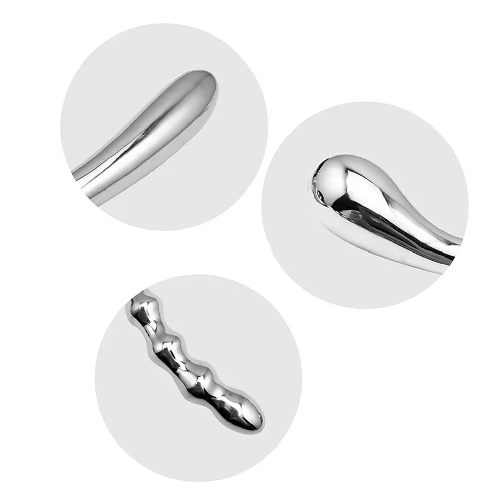 Heavy Huge Stainless Steel Double Metal Fake Dildo G Spot Wand Anal Beads Butt Plug Prostate Massager Vaginal sexy Toys for Adult
