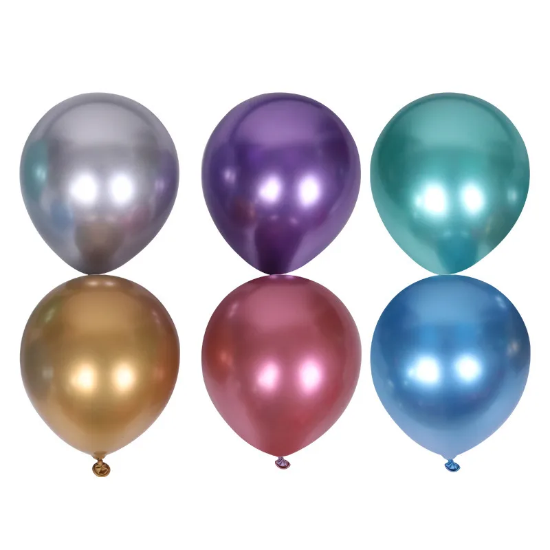 100 pièces 5 pouces couleur métal épaissi ballon en latex romantique chrome or argent ballons de mariage fête d'anniversaire décoration globos 10257c