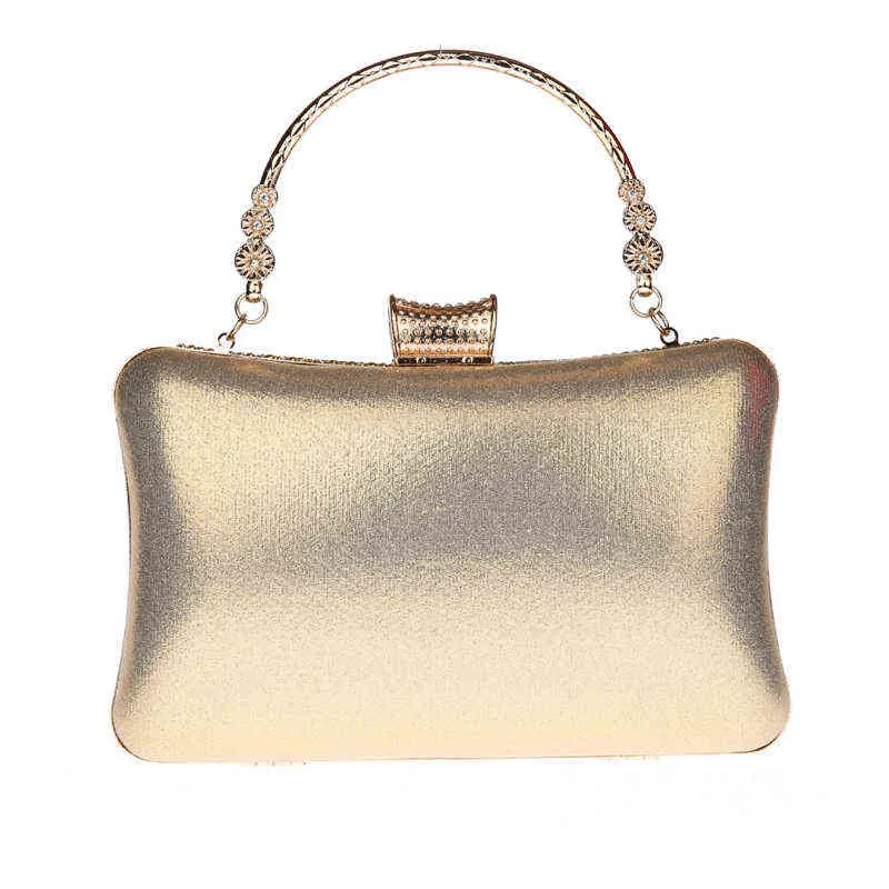 NXY Evening Bags Kvinnors guldkoppling Lyxig handväska Kvinnor Designer Bröllopsfest för Bridal Rhinestone Shoulder ZD1678 220129