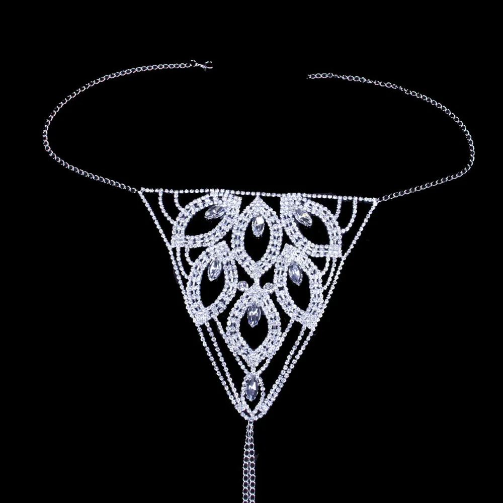 Stonefans Sexy corps bijoux Bralette chaîne haut pour femmes feuille Bikini cristal sous-vêtements chaînes Lingerie corps bijoux T200508294t