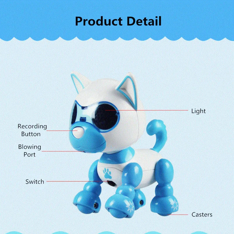 Mini chien robot avec yeux LED intelligent parlant marche chiot électronique animaux de compagnie jouet de dessin animé interaction animaux machine enfants jouets 28920561