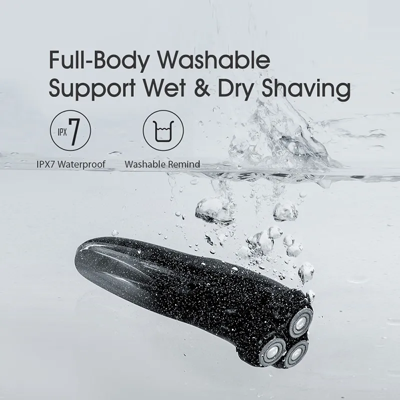 3D electric shaver men's razor beard trimmer IPX7 waterproof wet and dry LCD display ecological chain product 5