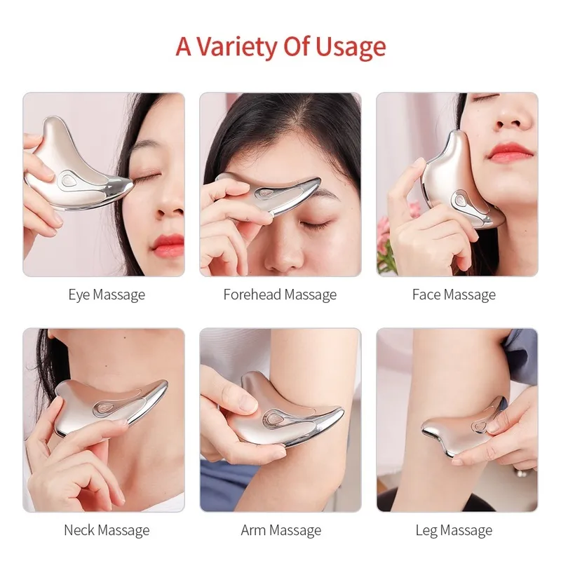 Electric Scraping Massager Microcurrent Anti Wrinkle Slim Jaw Device Eye Body Massage Board Machine Intelligent Vibration 220216
