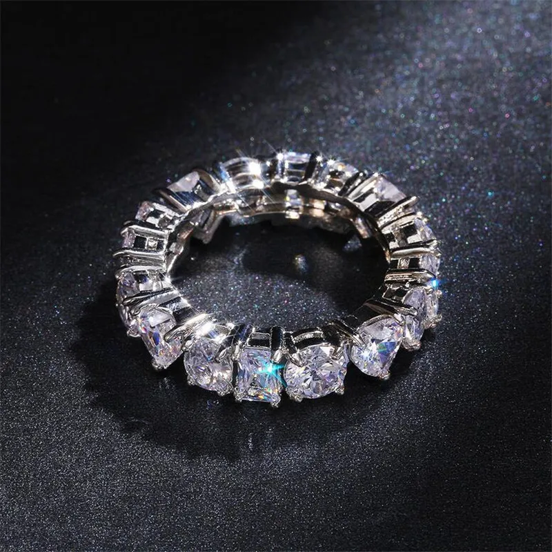 Choucong Gloednieuwe Dexule Sieraden 925 Sterling Zilver Multi Vorm Edelstenen CZ Diamant Vrouwen Wedding Engagement Band Ring Voor Love285z