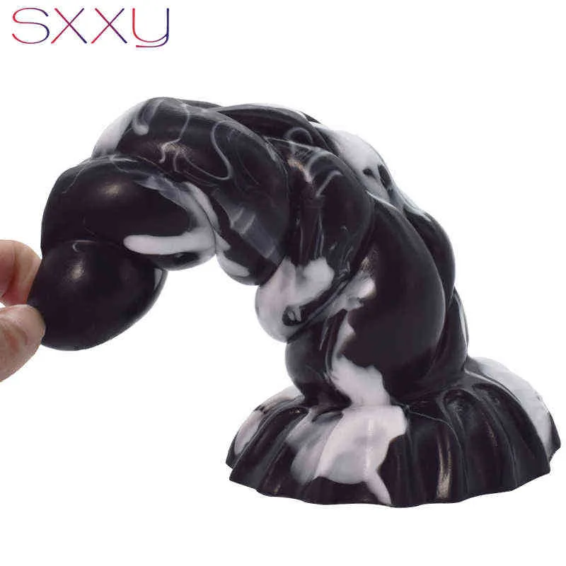 Brinquedos nxy anal brinquedos sxxy brinquedos para homens mulheres líquido silicone butt plug monster monstro misódio realista sexo de sexo g spot mastu1082762