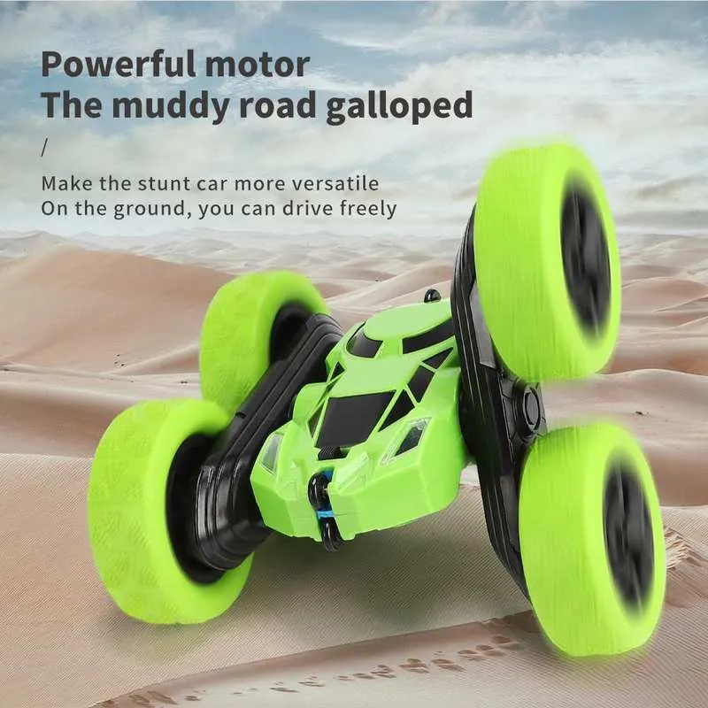 Pickwoo C7 RC Car 2.4Ghz 4CH 1:16 Stunt Drift Rock Crawler Remote Control 360 Degree Flip Vehicle Toys with LED Light 220315