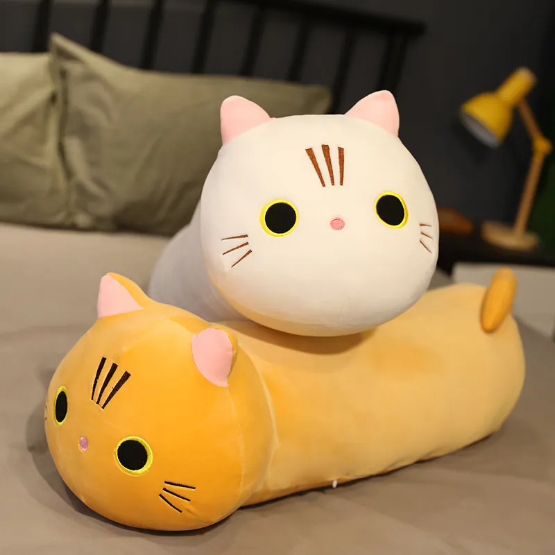 25100cm küçük yavru kedi peluş oyuncak ultra yumuşak doldurulmuş kedi peluş gri turuncu gri gri rahatlatıcı çocuklar hediye lj2011261597166