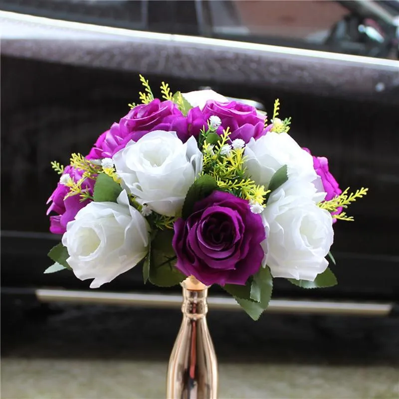 Flores decorativas grinaldas personalizar 35cm artificial rosa mesa de casamento decoração flor bola peças centrais pano de fundo festa floral roa285h