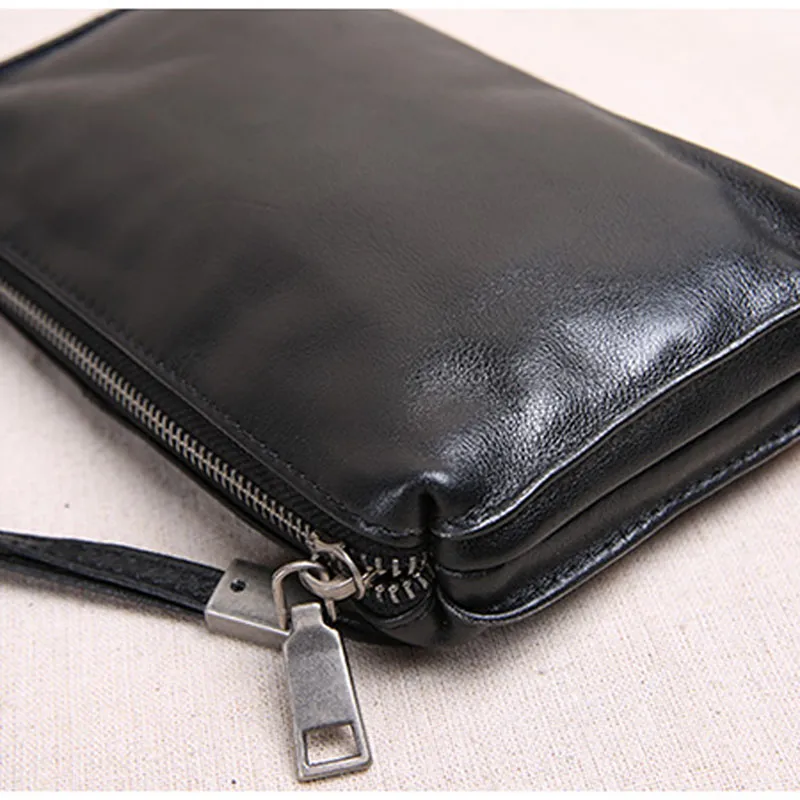 HBP AETOO Men's Clutch Bag Men's Leather Large Capacity Retro Casual Top Layer Cowhide Long Wallet Soft Leather Phone Ca277H