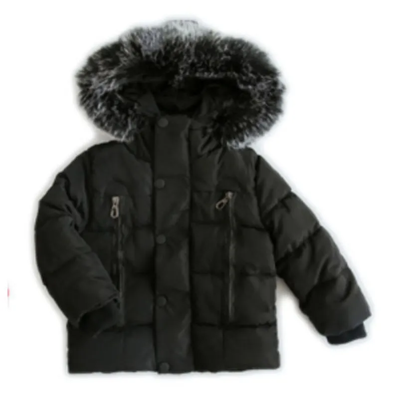 Winter Childrens jas Bontkraag Capuchon kinderkleding Baby Jongens Meisjes Verdikte Donsjack Y0912 2010222165748