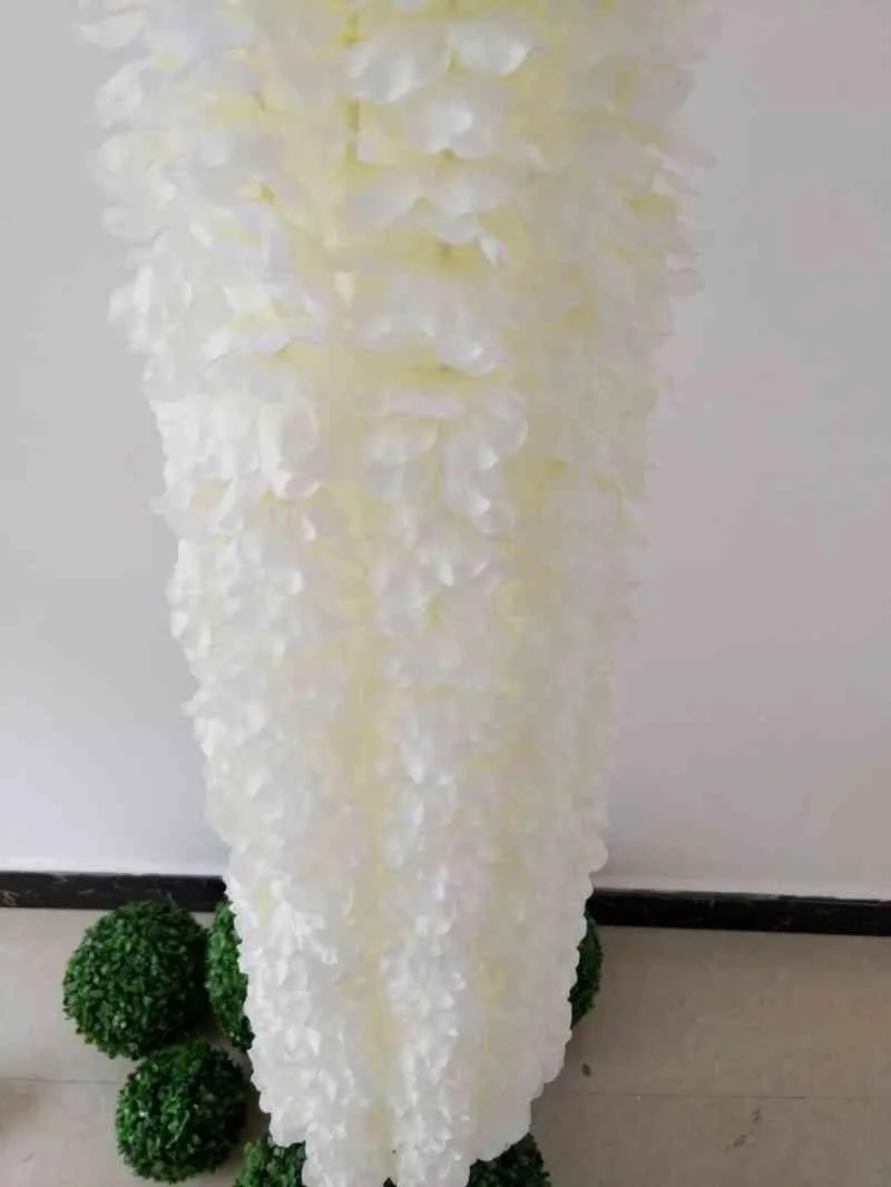 Fiore Design unico Sfondo di nozze Decorazione Fiore di orchidea Seta Glicine Vite Bianco Ghirlande artificiali Riprese Puntelli foto 20 pezzi CX220210