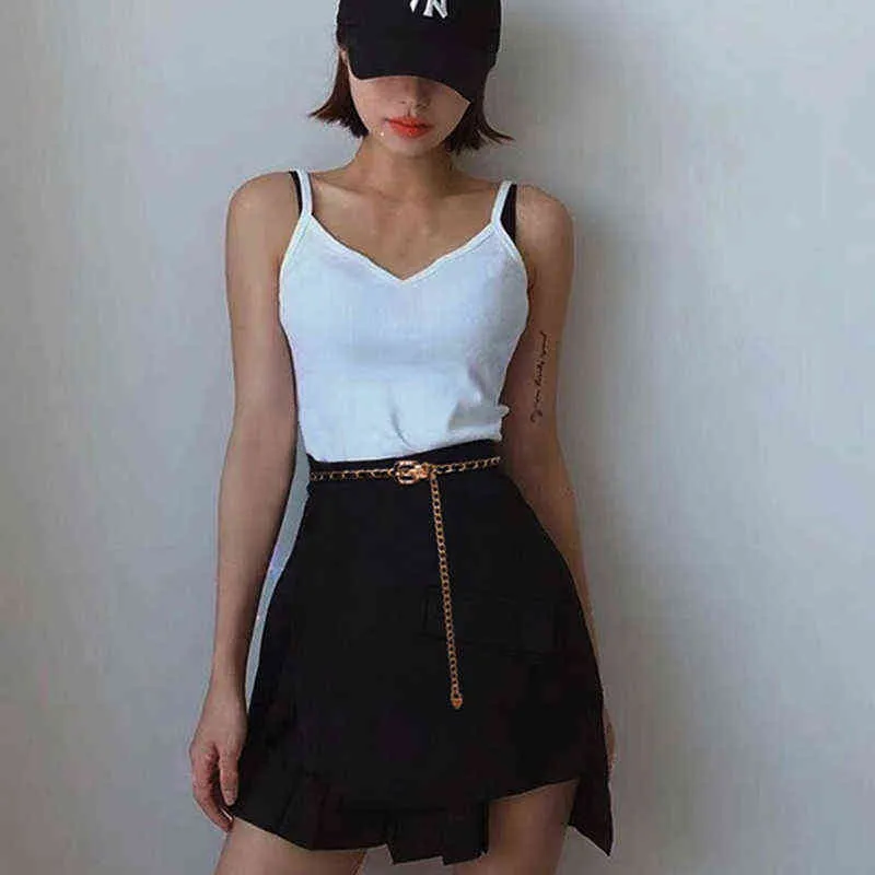 Dress Belt Simple Versatile Fashion Women Leather Belt Thin Skinny Gold Metal Waistband Belt Waist Chain Dress Accessories G220301