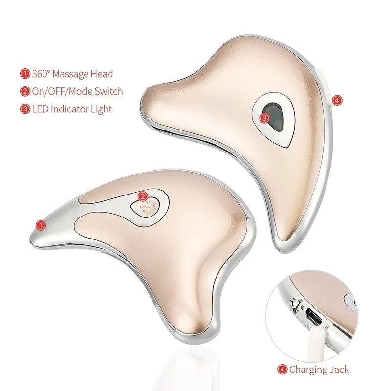 Electric Scraping Massager Microcurrent Anti Wrinkle Slim Jaw Device Eye Body Massage Board Machine Intelligent Vibration 220216