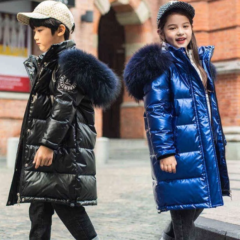 Adolescent Automne Hiver Vestes Garçons Filles Mode Parkas À Capuche Enfants Imperméable Outwear Chaud Épaissir Coton Doublé Enfant Vêtements 211222