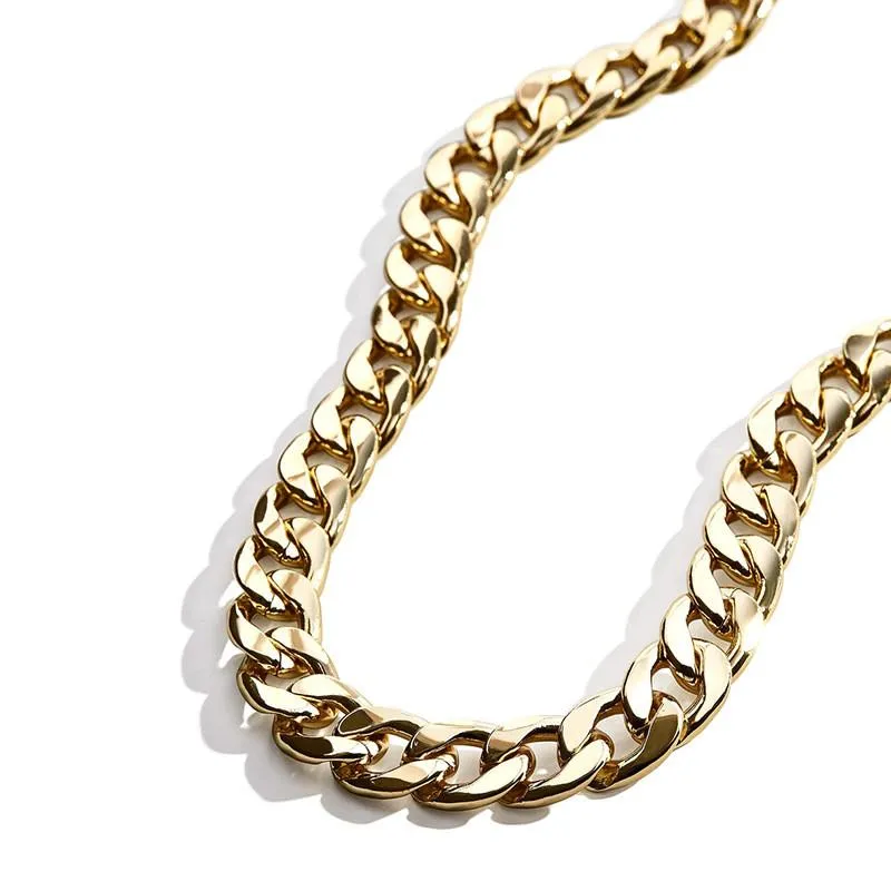 New Punk Gold Color Choker Necklace Collar Hip Hop Big Chunky Aluminum Thick Thin Round Bead Chain Necklace Women Jewelry305t