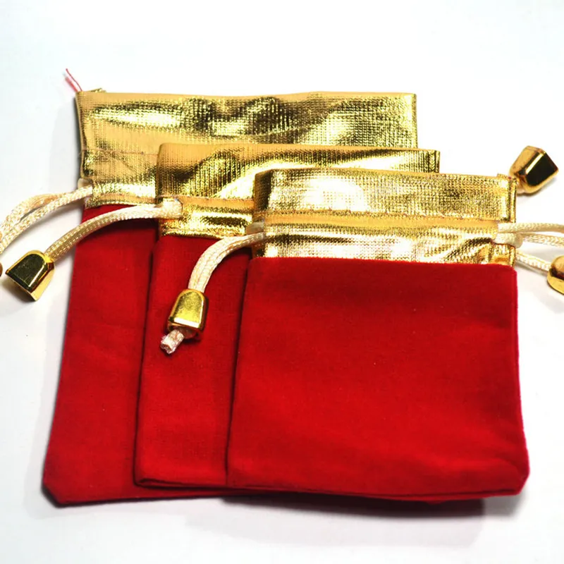 En gros bijoux pochettes de rangement velours cordon anneau boucle d'oreille bracelet pendentif sacs de transport perle diamant paquet cas T20180y