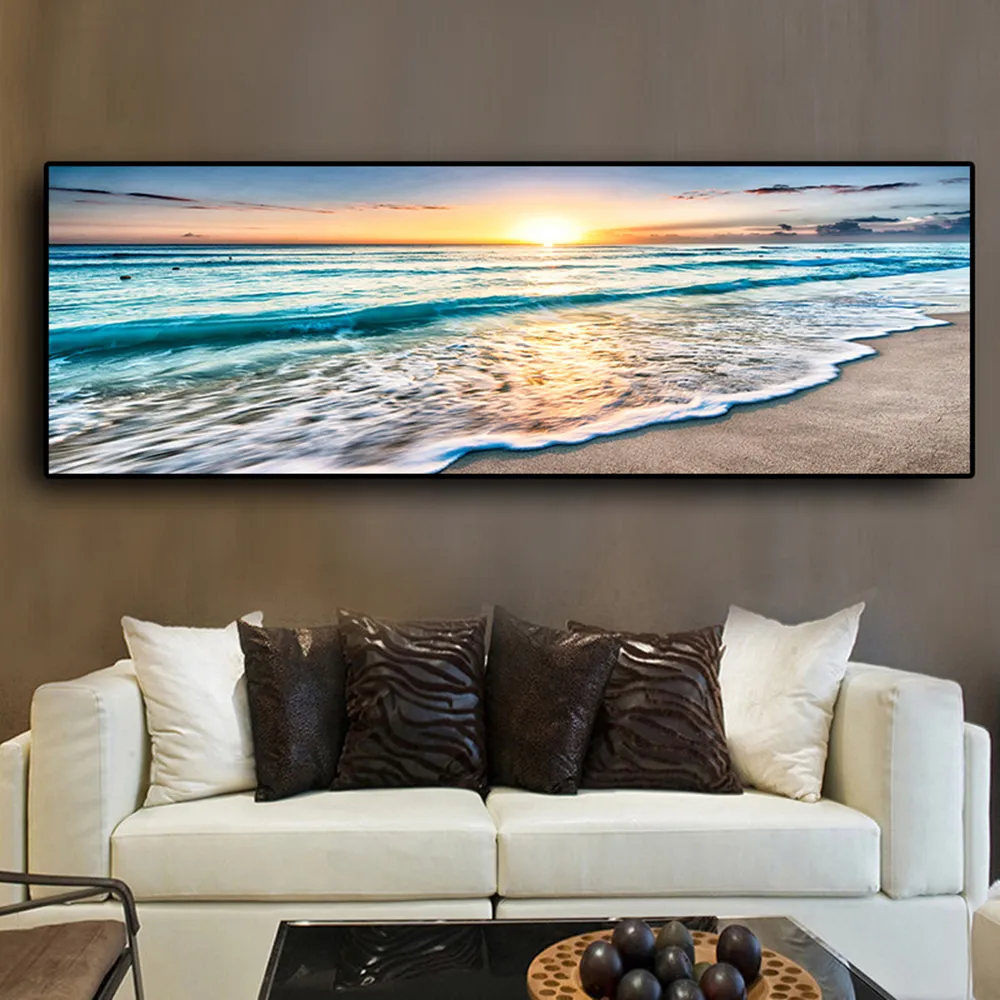 DIY Diamant Stickerei Sonnenuntergänge Natürliche Meer Strand 5D Diamant Malerei Landschaft Mosaik Wand Bild Poster Kunst Wohnkultur 201112