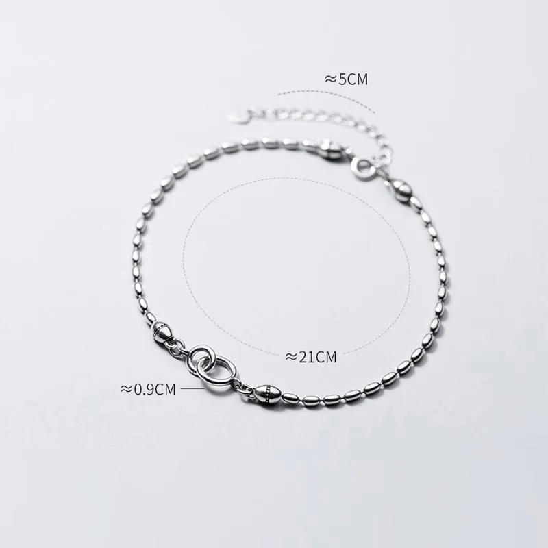 MIQIAO Bracelet On The Leg Chain Women's 925 Sterling Silver Anklets Female Thai Silver Beanie Foot Fashion Jewelry For Girls238k