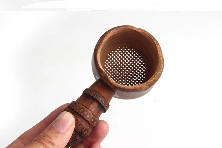 Naturlig bambu tea silk kaffe ttrainer verktyg sikt för te bryggning te filter verktyg grossist colador de te