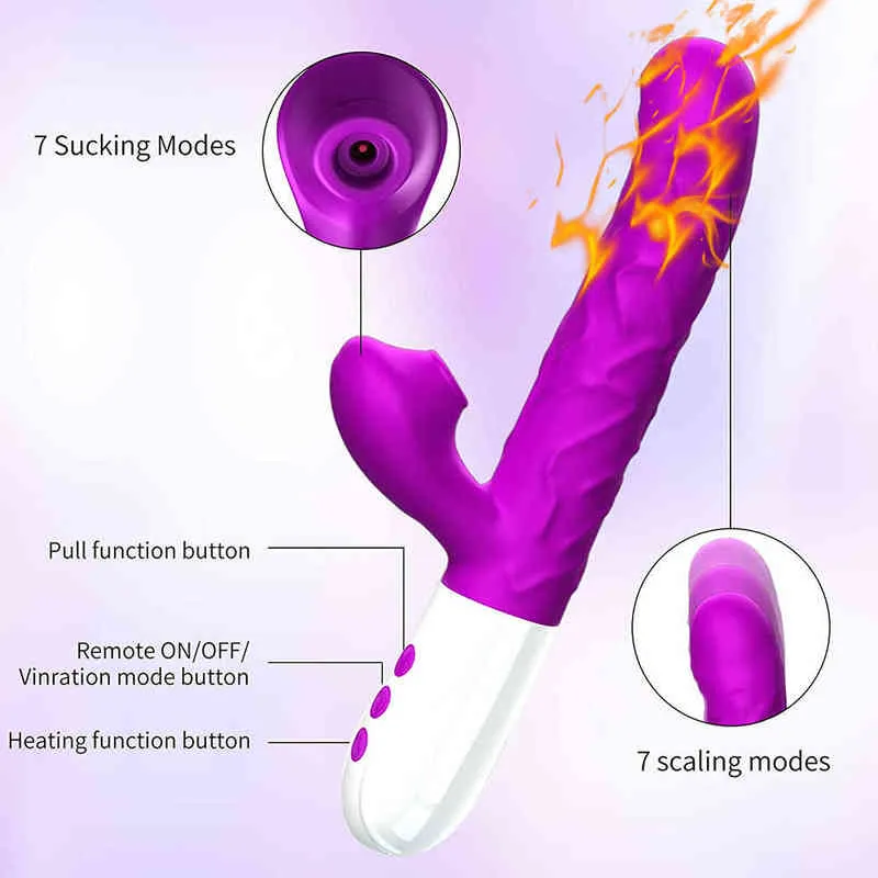 NXY vibratori spinta succhiare grande dildo le donne rotazione clitoride stimolazione della vagina pompino vibratore femminile giocattoli del sesso 220110