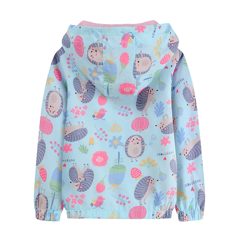 Promotion Girl's Jackets vêtements d'extérieur dessin animé hérisson motif double couche doublure en coton respirant enfants manteaux vêtements 201106