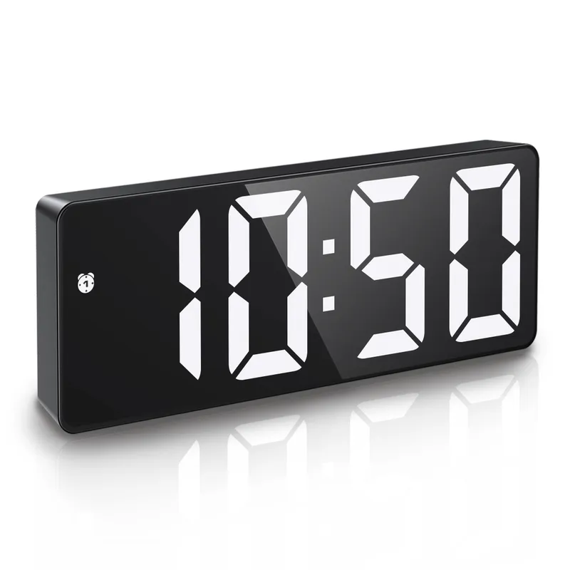 ORIA Digital Alarm Clock LED Настольный голосовой контроль SZE Время давления Дисплей ночной режим Reloj Despertador USB 220311