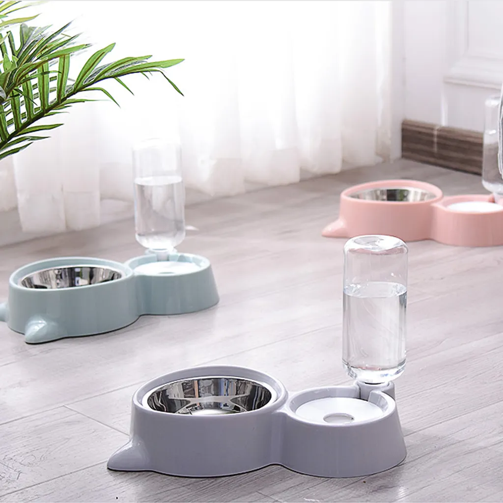 Blase Pet Bowls Edelstahl Automatische Feeder Wasser Dispenser Lebensmittel Behälter für Katze Hund Kätzchen Liefert Drop Schiff Y200917255t