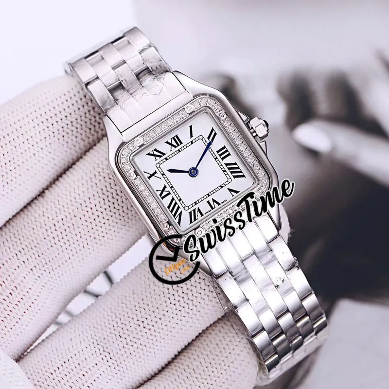 22mm W2PN0006 Swiss Quartz Womens Watch Small Panthere de White Dial Tow Tone 18K Gold Steel Bracelet Fashion Ladies Watches Swiss2615