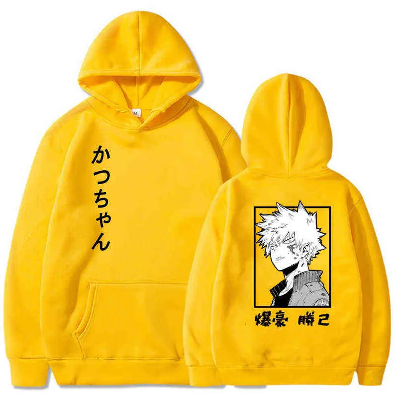 2020 NIEUW NIEUW MIJN HERO ACADEMIA HOODJES MEN DAMES HUIP HOP Sweatshirt Bakugou Katsuki Anime Black Hoodies Tops Kleding H1227