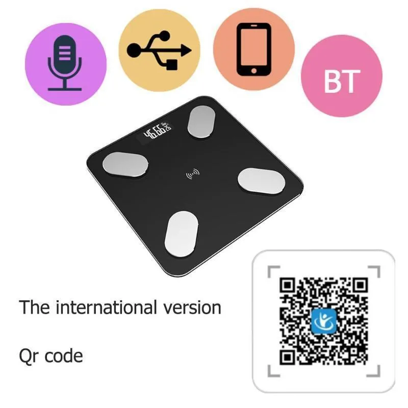 Bilancia grasso corporeo Bluetooth - Bilancia intelligente BMI Bilancia digitale bagno senza fili Analizzatore di composizione corporea con app smartphone Y200106