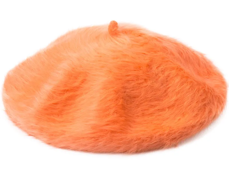 Doubchow Womens Rabbit Fur Frent Style Beret Hat Beanie Cap Winter Warm Teenagers Girl