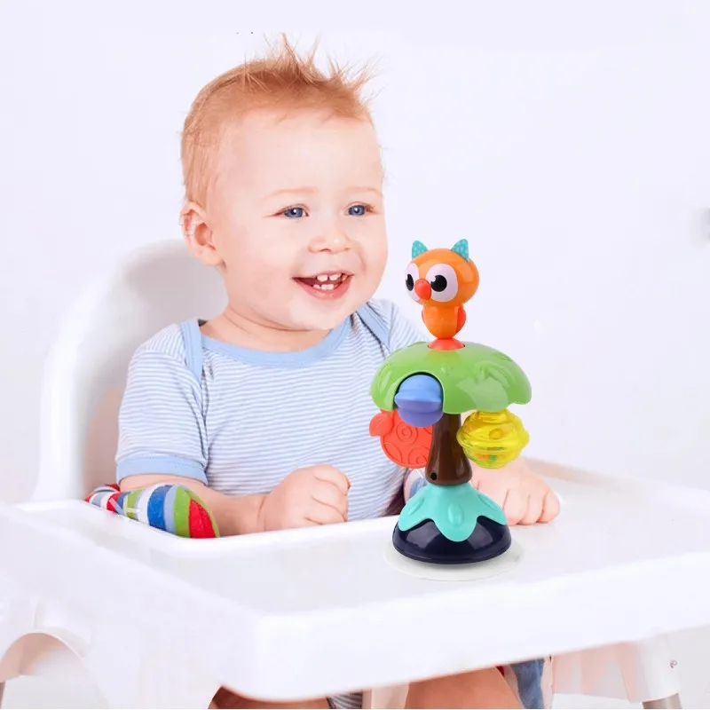 Saugbasis Hochstuhl Interaktives Baby-Rasselspielzeug für 0-12 Monate Early Early Learning Toy für Boy Girl LJ201113