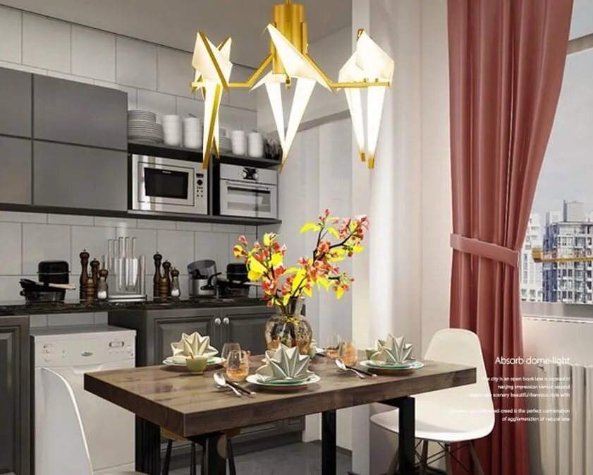 Moderne kreative Vogel-Droplight-Wohnzimmer-Restaurant-Bar-Persönlichkeits-Papercranes-Schlafzimmerlampen und Laternen von Lampen und Lantern280d