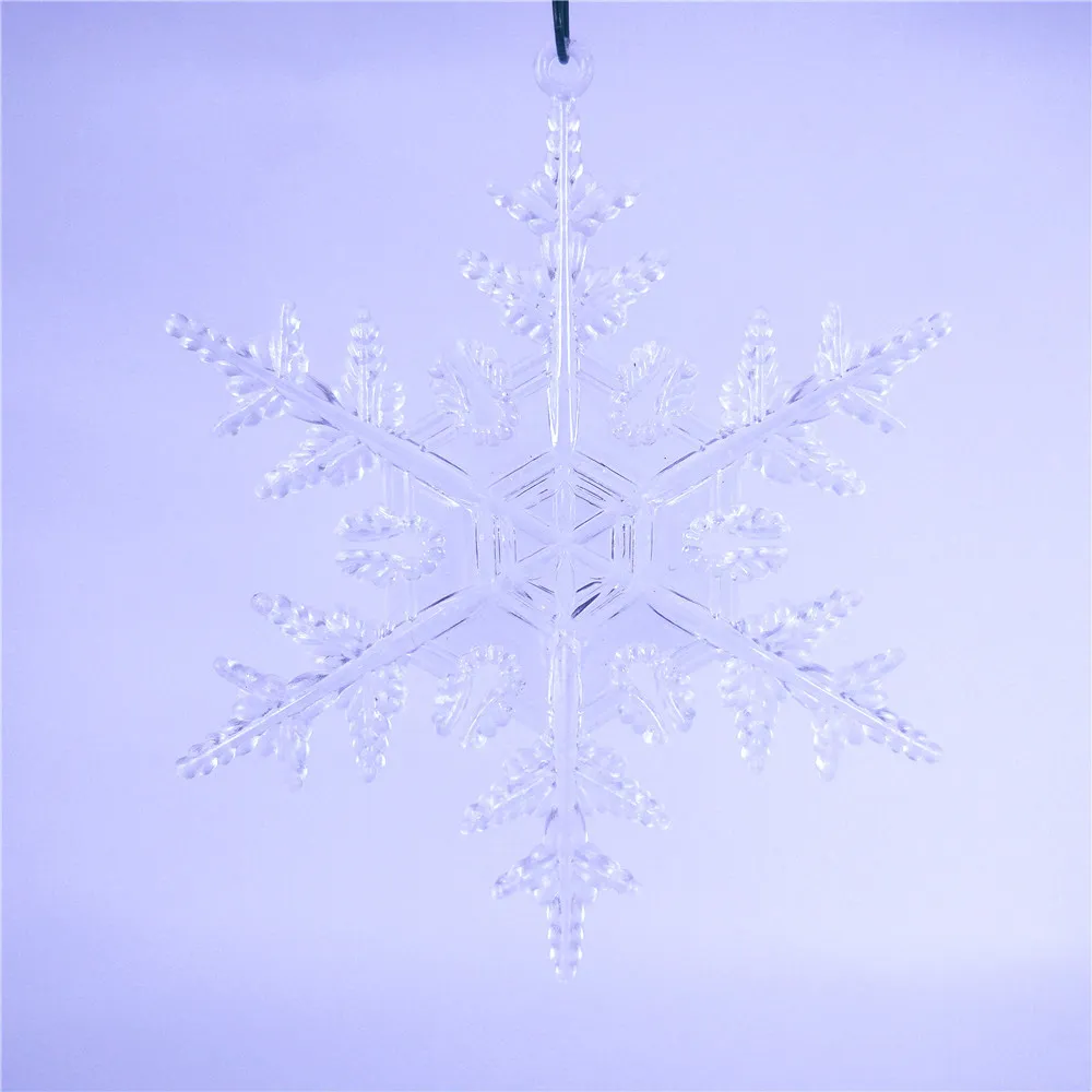 / Forme de flocon de neige de Noël Cristal clair Plastique DIY Artisanat décoratif Nouvel An Ornements d'arbre de Noël Décoration de fenêtre 201127