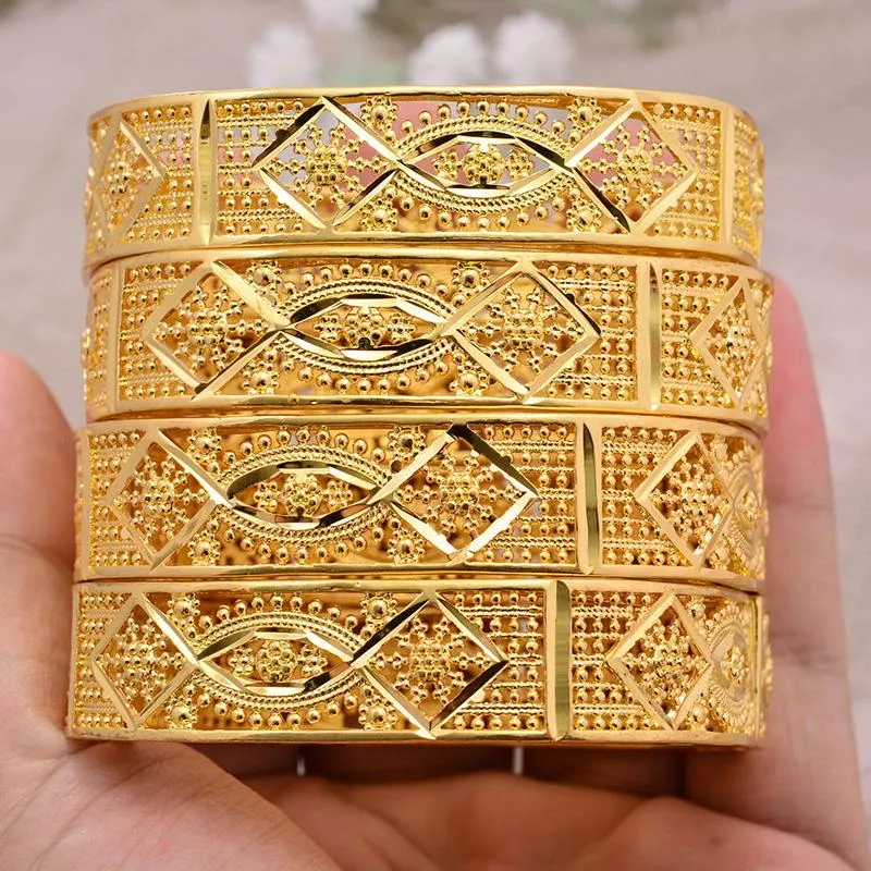 Bracelet 24k dubai gold couleur bracele pour femmes mariée bracelet éthiopien africain bijoux arabe charme besslate1330s