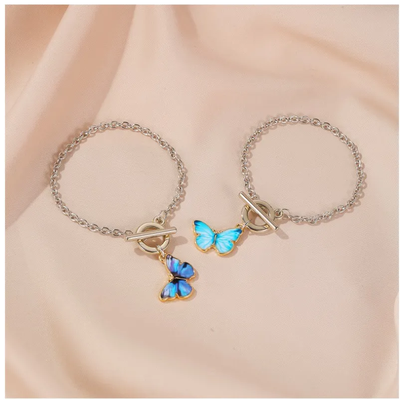 2020 novo azul borboleta pingente colar para mulheres vintage clavícula corrente liga colar de casamento gargantilha jóias accessori3726009