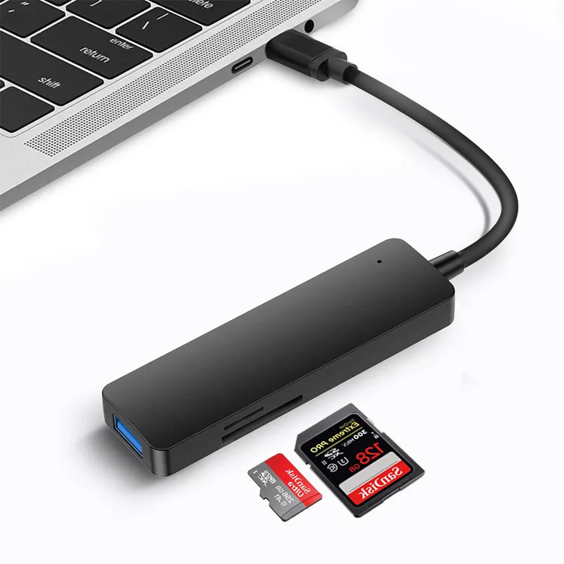 Mosible OTG USB C para Leitor de Cartão TF SD Leitores de Memória Tipo-C Leitores 3.0 Hub Adaptador para Samsung Xiaomi iPad Pro MacBook Pro / Air USB-C