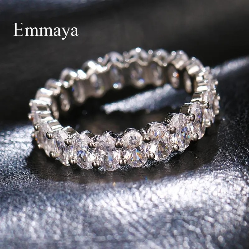 Cluster Rings Emmaya Arrival Light Luxury White Color Ring Oval Shape For Female Elegant Jewlery Fashion Statement In Wedding Part188J