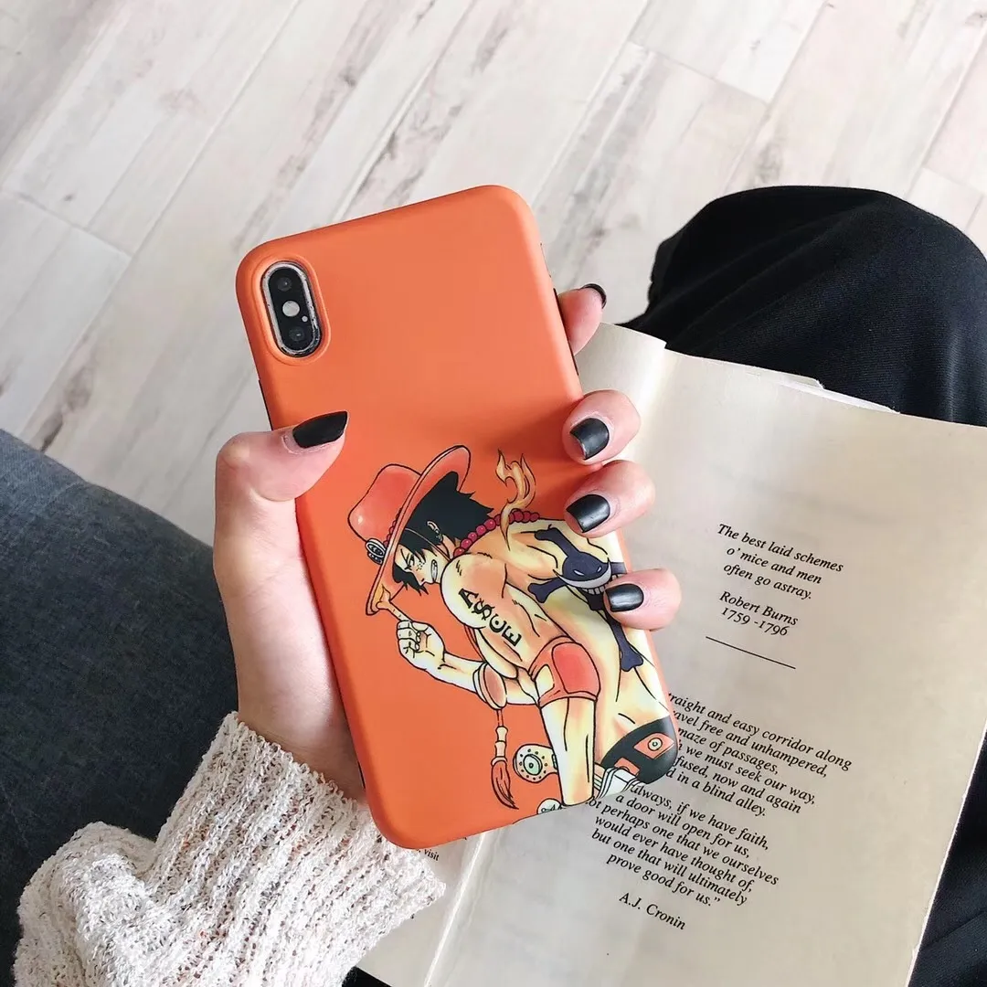 One Piece Phone Case Japan Anime Cartoon Luffy Zoro Coque för iPhone XS Max XR X 6 6S 7 8 Plus roliga leende par Silikon Capa5562928