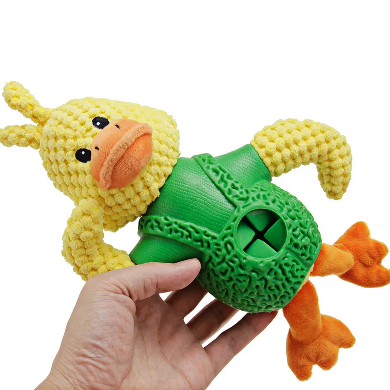 Dog Toy Chew Dispenser Leakage Food Play Pet Squeaking Dinosaur Feeder Dental Teething Training 391345 LJ201028