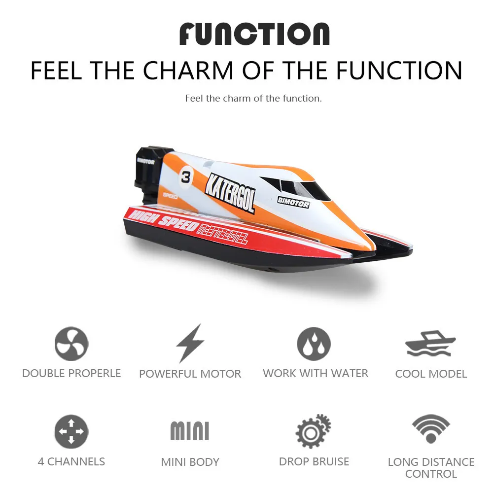 hot Mini Cool Model Remote Control Boat 3313M F1 Rowing Fit for Out Door Indoor Playing YH-66 201204