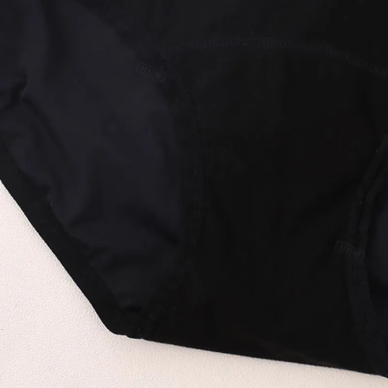Hi-Cintura Sexy Lace Mujer Período Bragas Negro Cuatro Capas Transpirable Ropa interior menstrual a prueba de fugas LJ200822