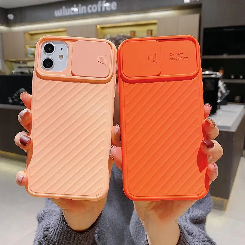 Ultra Slim Phone Case Soft TPU Cover For iphone 12 11 Pro X XS Max 7 8 Plus With camera sliding door Protector