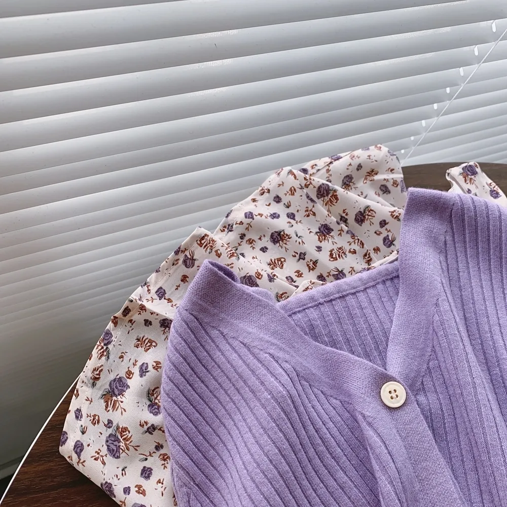 Kvinnor Autumn Casual Avocado Purple Soft Knit Cardigan Cropped Knit Top Soft Sweater Vintage Knit Cardigan 201203
