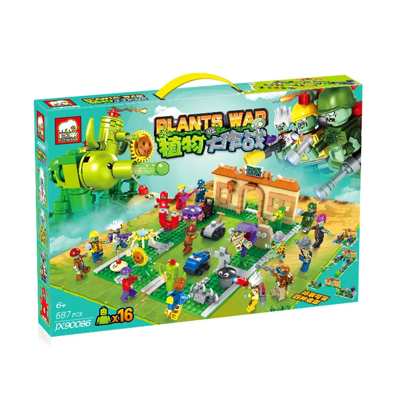 2020 Новый PVZ Plants Vs Zombies Struck Game Toy Фигурки Строительные блоки Кирпичи Brinquedos Игрушки для детей C11152210