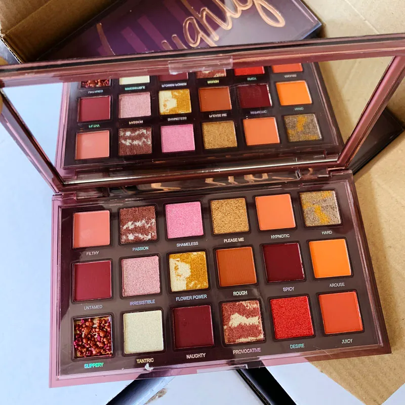 Palette de fard à paupières de maquillage chaud Naughty Nude 18 couleurs ombre à paupières miroitant métallique mat nus fard à paupières haute qualité beauté cosmétiques