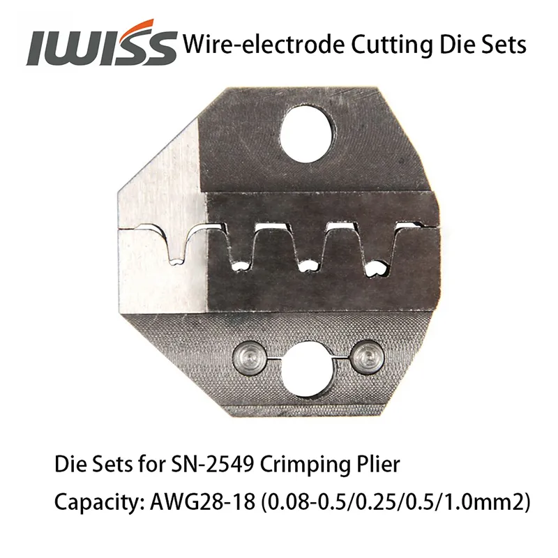 Ensembles de matrices de coupe à fil-électrode IWISS pour SN-2549 / SN-48B / SN-28B Pince à sertir à cliquet Outils à sertir à main Y200321