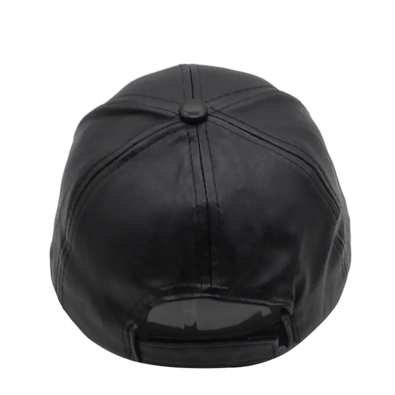 Plain New Cap Women Leather Snapback Casquette Brand Adjustable Bone PU Hats For Men Dad Winter Baseball Caps 201023243A